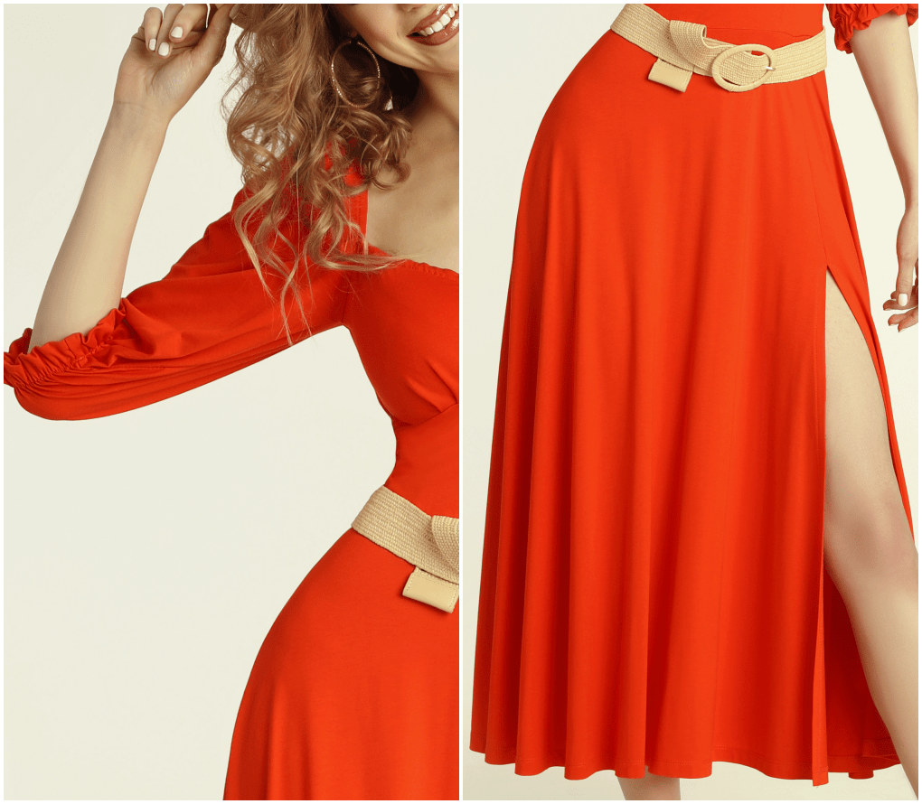 sukienka cubana, sukienka madnezz, kobieca sukienka, dekolt karo, czerwona sukienka