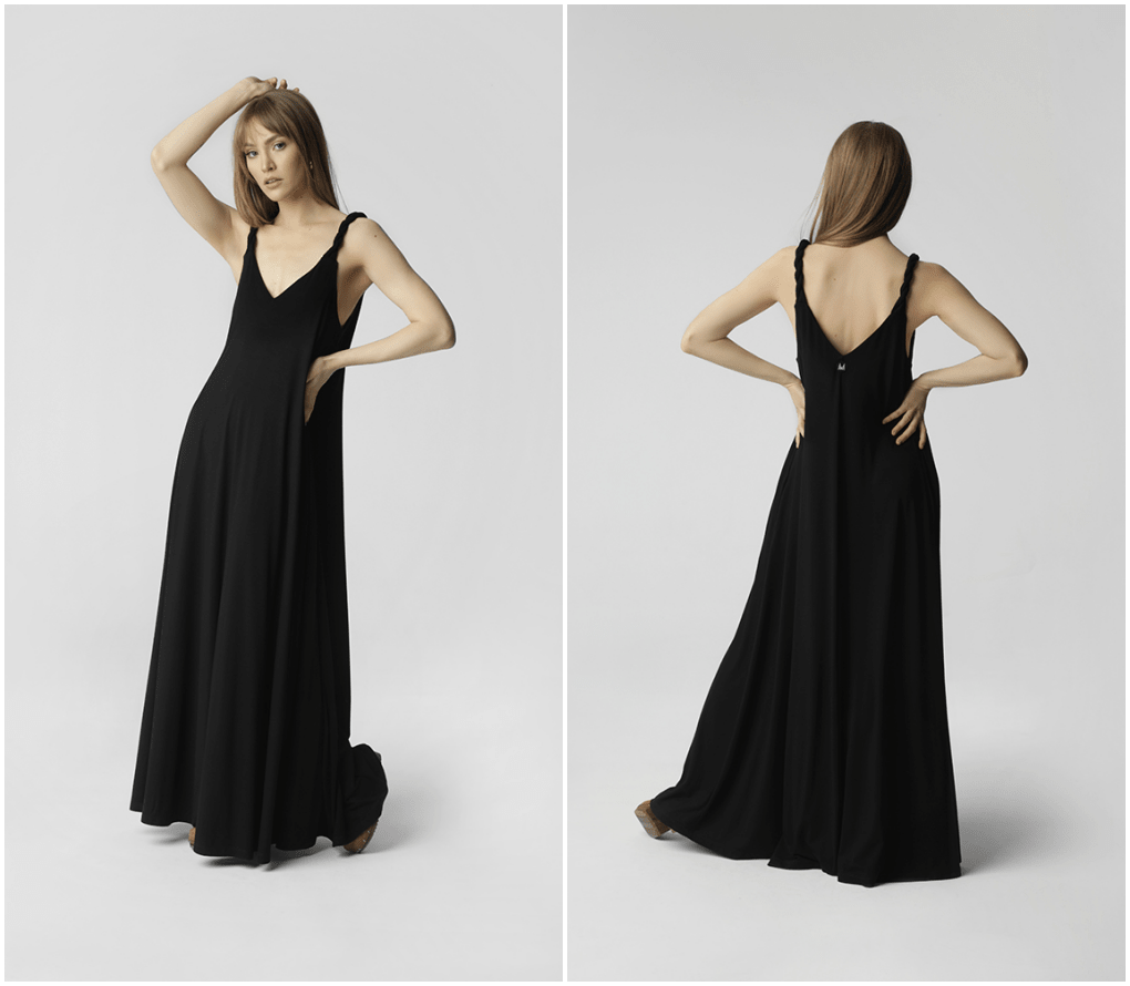sukienka wiktoria, sukienka madnezz, sukienka maxi na ramiączkach, czarna długa sukienka 